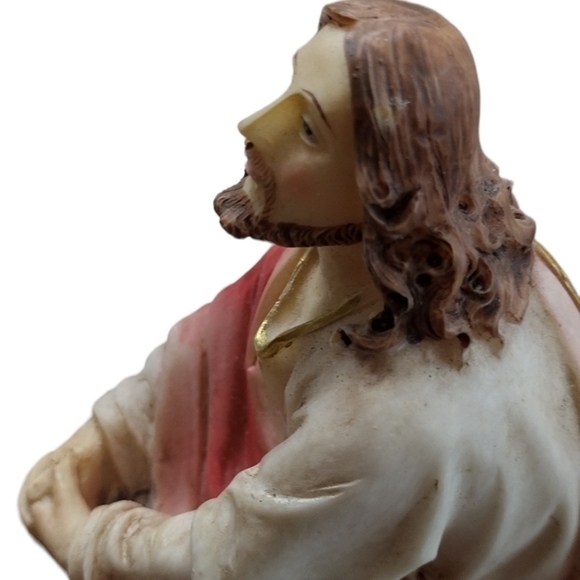 Jesus kneeling and praying in the garden figurine Statue with gold trim‎ - Picture 2 of 11